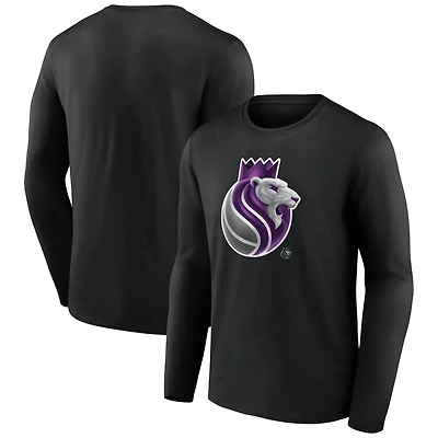 Men's  Black Sacramento Kings Midnight Mascot Long Sleeve T-Shirt