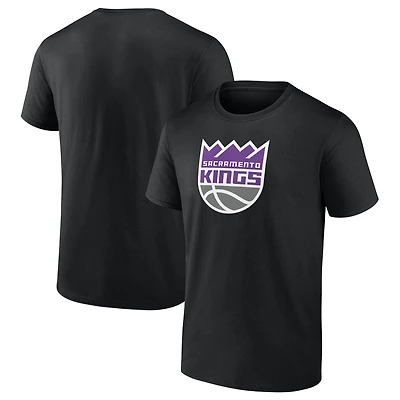 T-shirt noir pour homme avec logo principal des Sacramento Kings