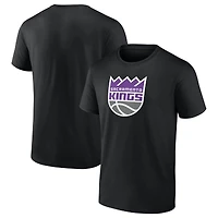 T-shirt noir pour homme avec logo principal des Sacramento Kings
