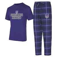 Ensemble de nuit Concepts Sport violet/noir pour homme, haut et pantalon en flanelle Vector des Sacramento Kings