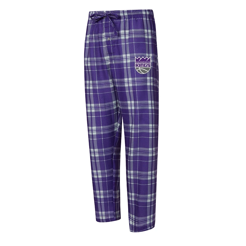 Men's Concepts Sport Purple Sacramento Kings Regulate Long Sleeve T-Shirt & Plaid Pant Set