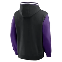 Men's Fanatics  Black/Purple Sacramento Kings Half Court Shot Clock Fastbreak Hoodie