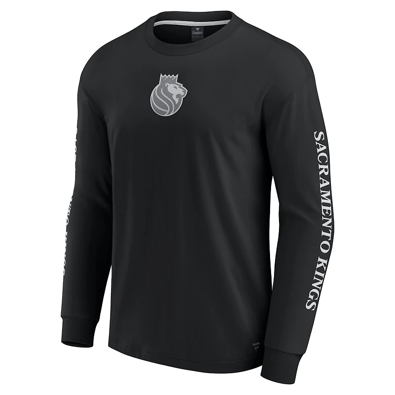 T-shirt à manches longues noir pour hommes Fanatics Sacramento Kings Elements Strive