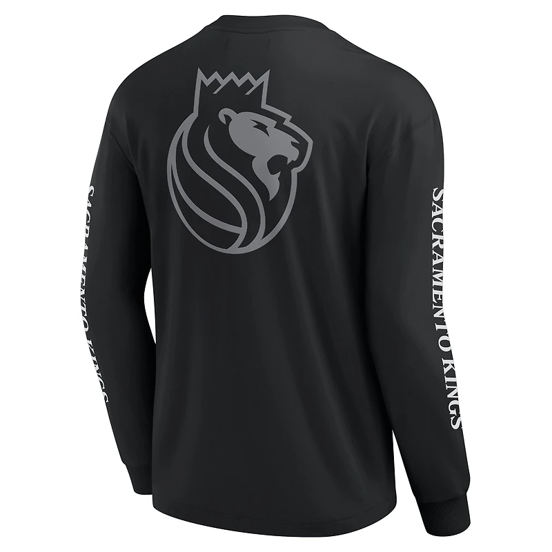 T-shirt à manches longues noir pour hommes Fanatics Sacramento Kings Elements Strive