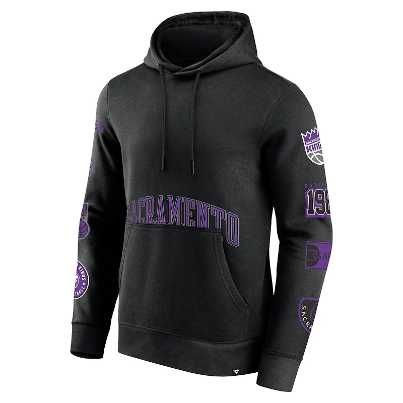 Sweat à capuche noir Fanatics pour hommes des Sacramento Kings Home Court