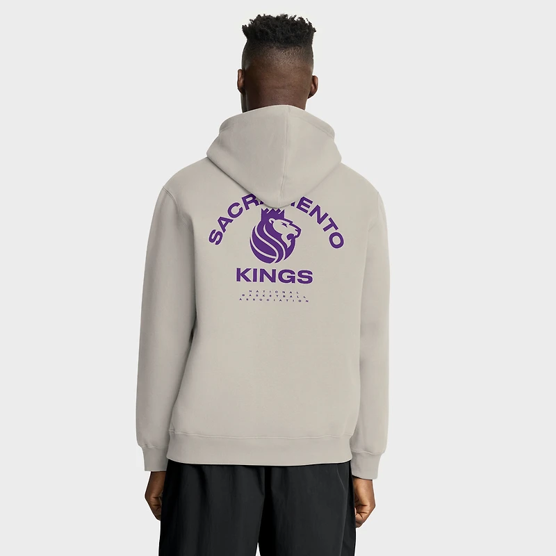 Men's Fanatics Off White Sacramento Kings Crossover Collection Blocked Shot Premium Pullover Hoodie