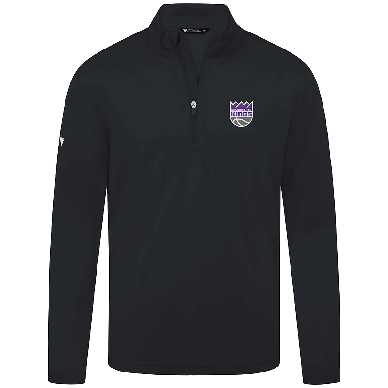 Men's Levelwear Black Sacramento Kings Heron Quarter-Zip Top