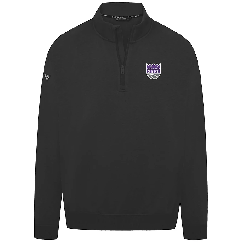 Pull Murray noir à fermeture éclair quart de tour pour homme Levelwear des Sacramento Kings