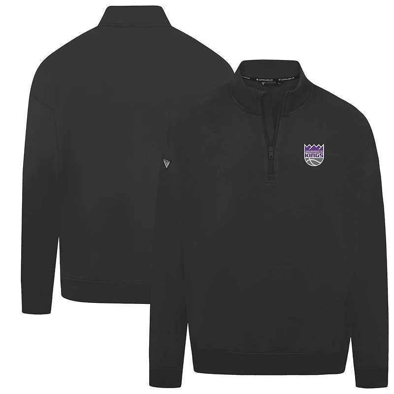 Pull Murray noir à fermeture éclair quart de tour pour homme Levelwear des Sacramento Kings