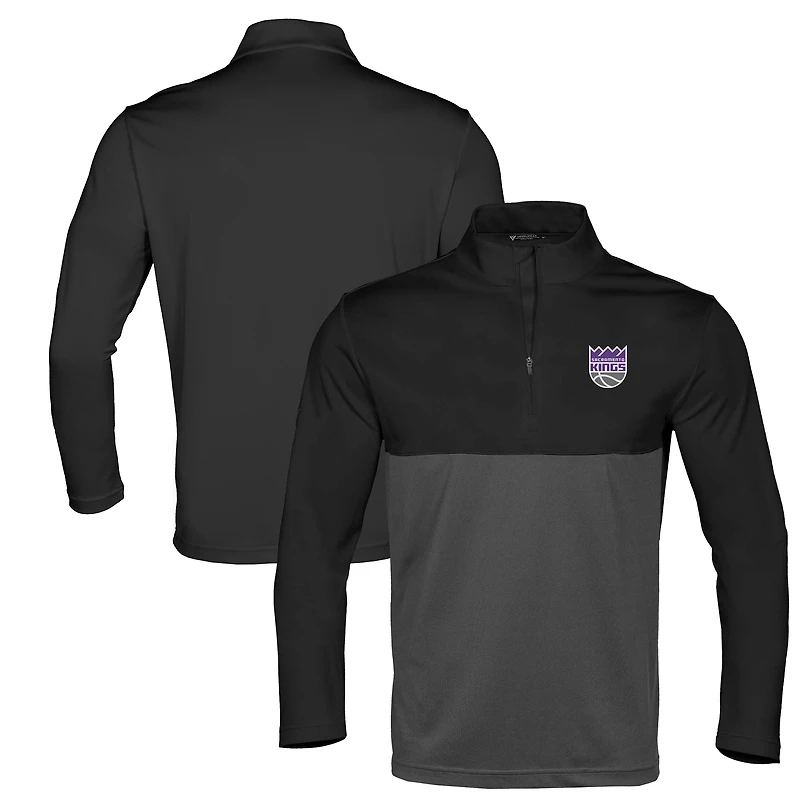 Haut noir à fermeture éclair quart de tour Pursue des Sacramento Kings pour homme