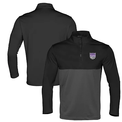 Haut noir à fermeture éclair quart de tour Pursue des Sacramento Kings pour homme