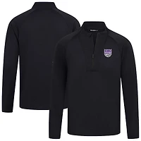 Men's Levelwear Black Sacramento Kings Volley Quarter-Zip Top