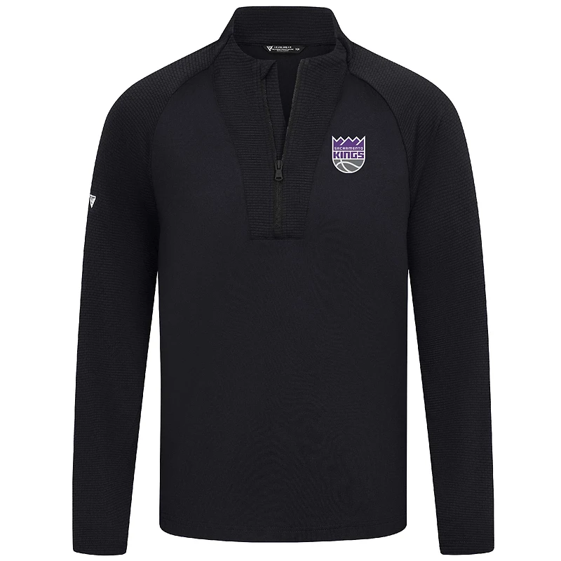 Men's Levelwear Black Sacramento Kings Volley Quarter-Zip Top