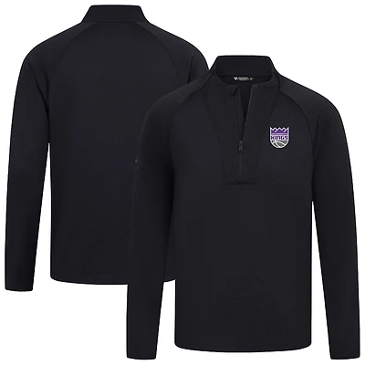 Men's Levelwear Black Sacramento Kings Volley Quarter-Zip Top