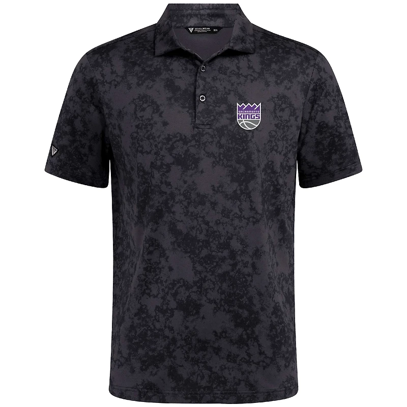 Polo noir Whisper pour homme des Sacramento Kings de Levelwear