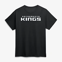 Men's Logo Athletic Black Sacramento Kings Wordmark T-Shirt