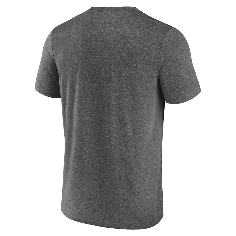 T-shirt d'entraînement pour homme avec logo Athletic Heather Charcoal des Sacramento Kings