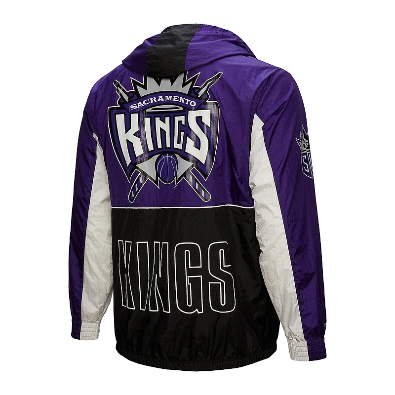 Veste coupe-vent entièrement zippée noire pour homme Mitchell & Ness Hardwood Classics Big Shot des Sacramento Kings