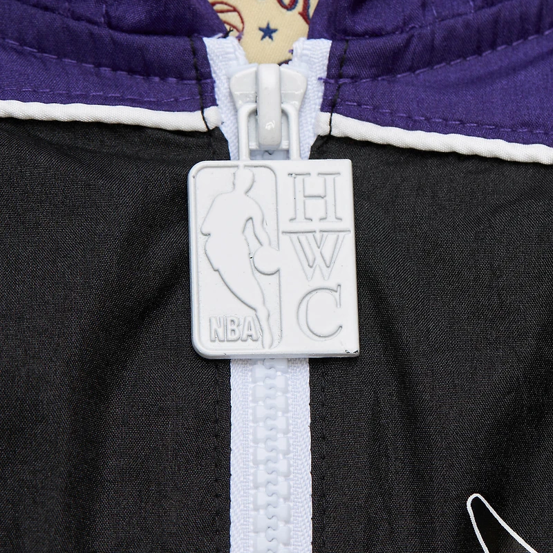 Veste coupe-vent entièrement zippée noire pour homme Mitchell & Ness Hardwood Classics Big Shot des Sacramento Kings
