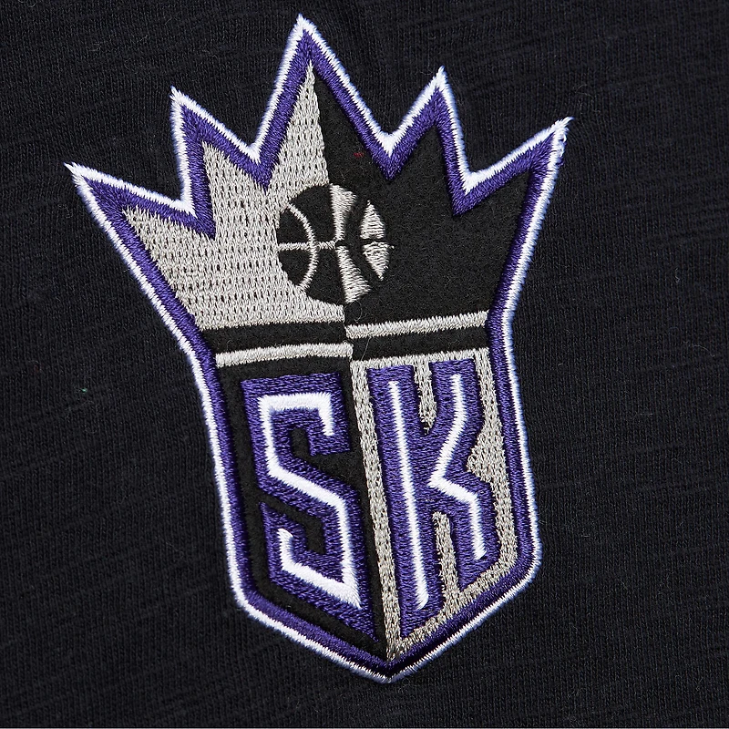 T-shirt noir à appliqués en feutre Hardwood Classics pour homme Mitchell & Ness Sacramento Kings
