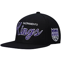 Casquette snapback Mitchell & Ness noire Sacramento Kings Hardwood Classics Script 2.0 pour homme