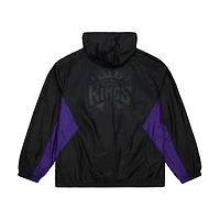 Men's Mitchell & Ness Black Sacramento Kings Playmaker Full-Zip Hooded Windbreaker Jacket