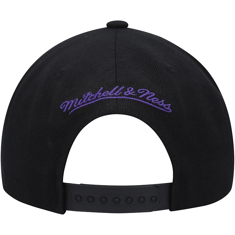 Casquette Snapback noire Mitchell & Ness Sacramento Kings Side Core 2.0 pour hommes
