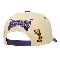 Casquette snapback Mitchell & Ness pour homme, couleur crème/violet, des Sacramento Kings, champions NBA, Soul Legacy Defined Pro Crown