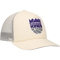 Men's Mitchell & Ness Cream Sacramento Kings Trucker Adjustable Hat