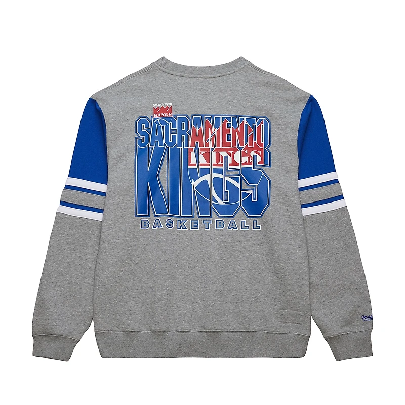 Sweat-shirt à capuche All Over 4.0 gris chiné pour homme des Sacramento Kings de Mitchell & Ness Hardwood Classics