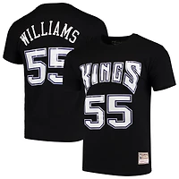 Men's Mitchell & Ness Jason Williams Black Sacramento Kings Hardwood Classics Team Name Number T-Shirt