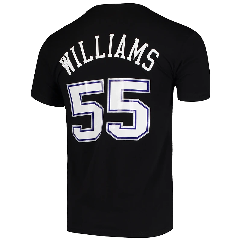 Men's Mitchell & Ness Jason Williams Black Sacramento Kings Hardwood Classics Team Name Number T-Shirt