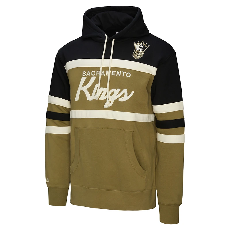 Men's Mitchell & Ness Olive/Black Sacramento Kings Double Clutch Head Coach Hoodie