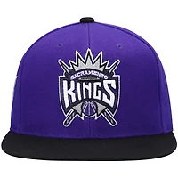 Casquette Snapback Sacramento Kings Hardwood Classics pour homme Mitchell & Ness violet/noir