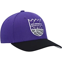 Casquette Mitchell & Ness pour homme violet/noir Sacramento Kings MVP Team Two-Tone 2.0 Stretch Snapback