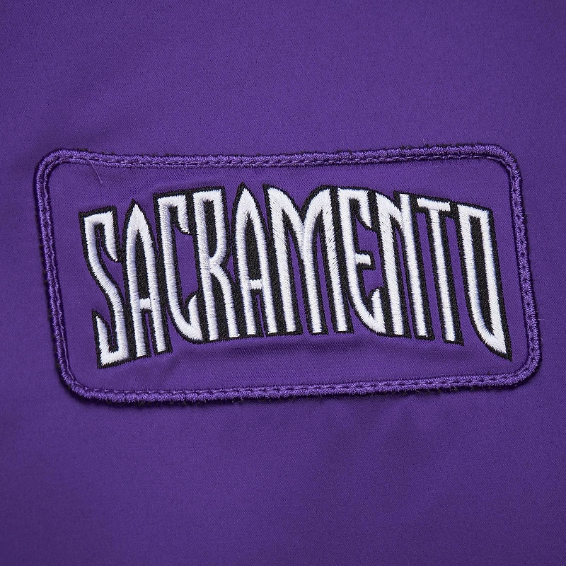 Men's Mitchell & Ness Purple Sacramento Kings Hardwood Classics Nights Team Leader Satin Full-Zip Jacket