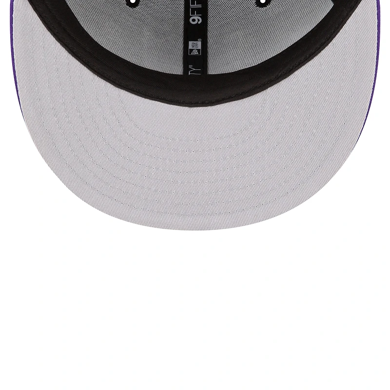 Men's New Era Black/Purple Sacramento Kings Official Team Color 2Tone 9FIFTY Snapback Hat