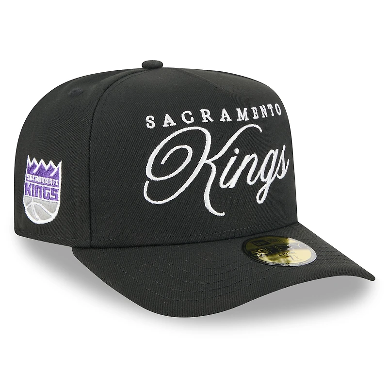 Casquette ajustée A-Frame 59FIFTY noire New Era pour homme, Sacramento Kings, draft NBA 2025