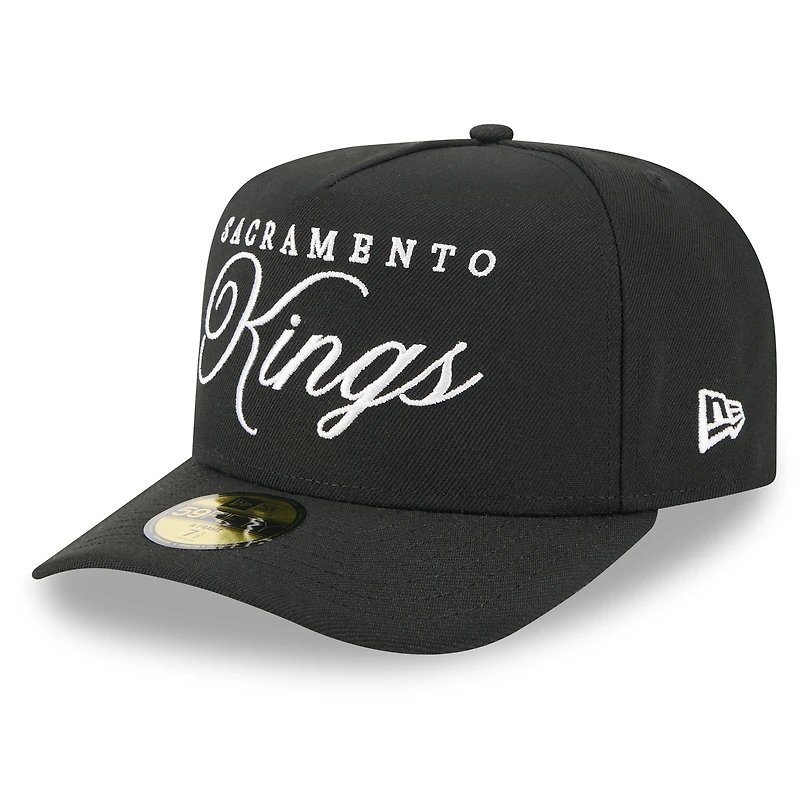 Casquette ajustée A-Frame 59FIFTY noire New Era pour homme, Sacramento Kings, draft NBA 2025