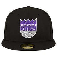 Men's New Era Black Sacramento Kings 59FIFTY Fitted Hat