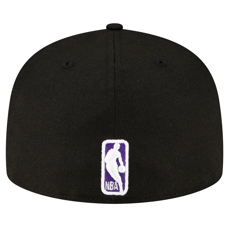 Men's New Era Black Sacramento Kings 59FIFTY Fitted Hat