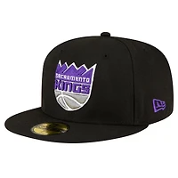 Men's New Era Black Sacramento Kings 59FIFTY Fitted Hat