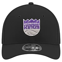 Men's New Era Black Sacramento Kings 9FORTY Stock M-Crown Adjustable Hat