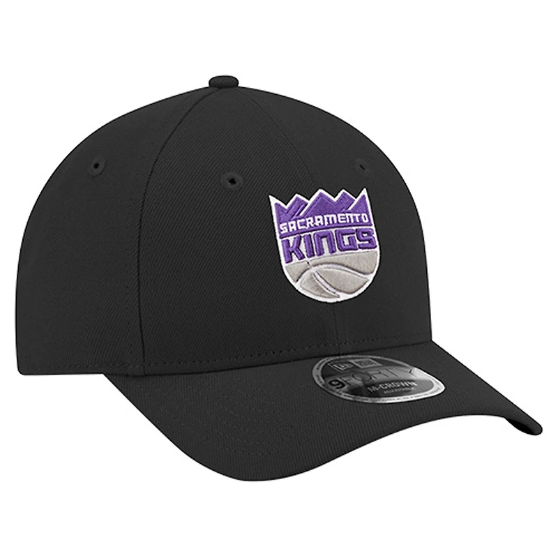 Casquette ajustable New Era noire Sacramento Kings 9FORTY Stock M-Crown pour homme