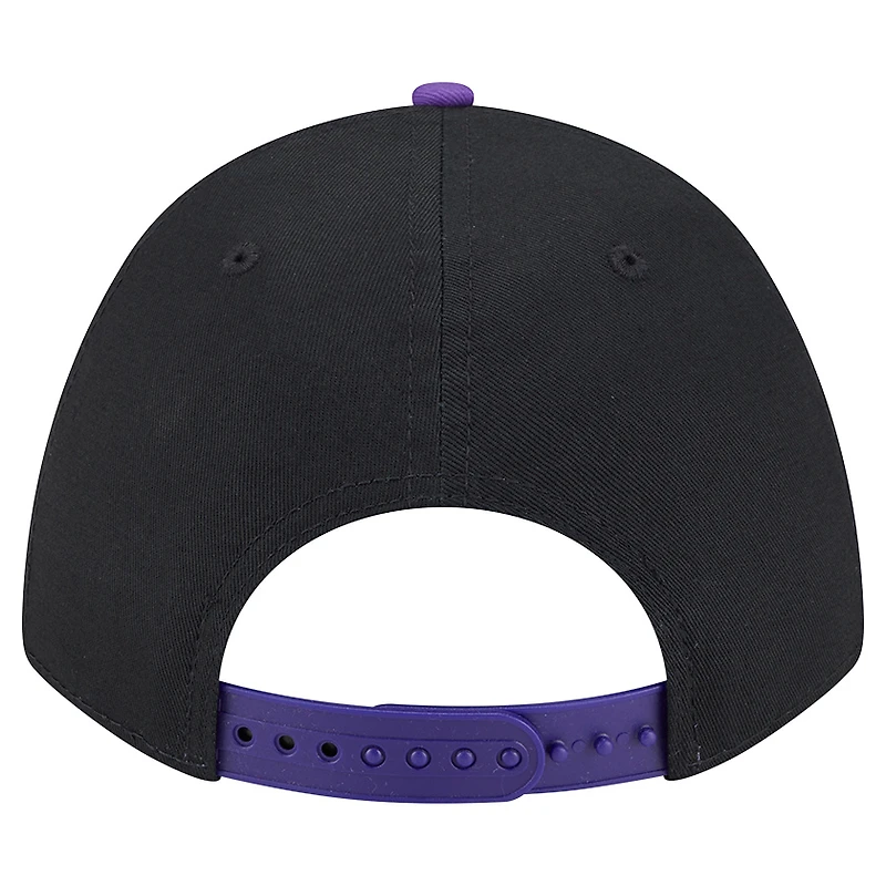 Men's New Era  Black Sacramento Kings Bold Arch COOLERA 9FORTY A-Frame M-Crown Adjustable Hat