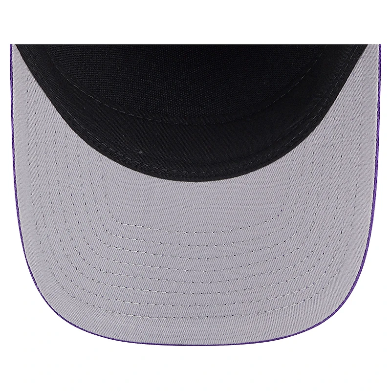 Men's New Era  Black Sacramento Kings Bold Arch COOLERA 9FORTY A-Frame M-Crown Adjustable Hat