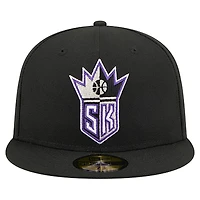 Casquette ajustée New Era 59FIFTY pour homme, logo Sacramento Kings noir