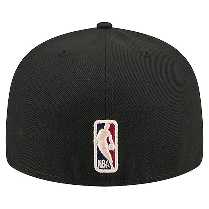 Men's New Era  Black Sacramento Kings Core Logo 59FIFTY Fitted Hat