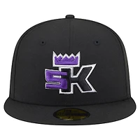 Men's New Era  Black Sacramento Kings Deceptor 59FIFTY Fitted Hat