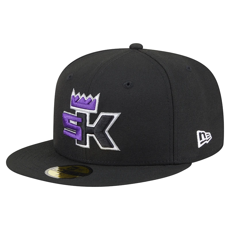 Men's New Era  Black Sacramento Kings Deceptor 59FIFTY Fitted Hat